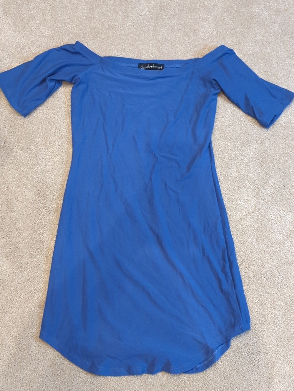 Derek Heart Royal Blue One-Shoulder Stretch Athletic Dress
